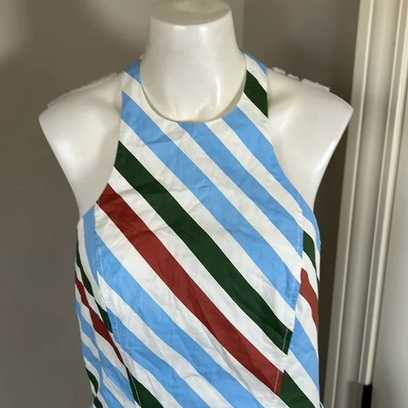 Anthropologie Maeve Halter Midi Sundress Blue White Red Green Sz M NEW - Picture 5 of 16